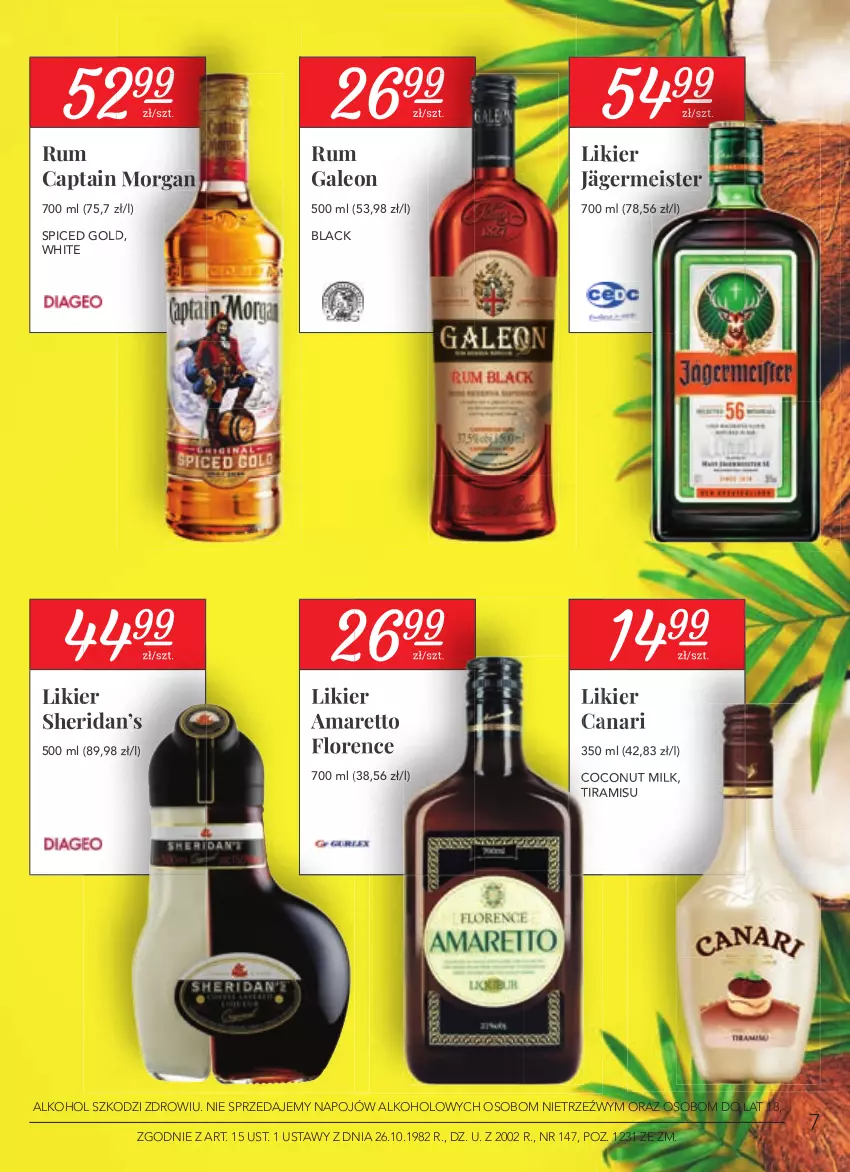 Gazetka promocyjna Stokrotka - Katalog Euro 2020 - ważna 10.06 do 30.06.2021 - strona 7 - produkty: Captain Morgan, Lack, Leon, Likier, Rum