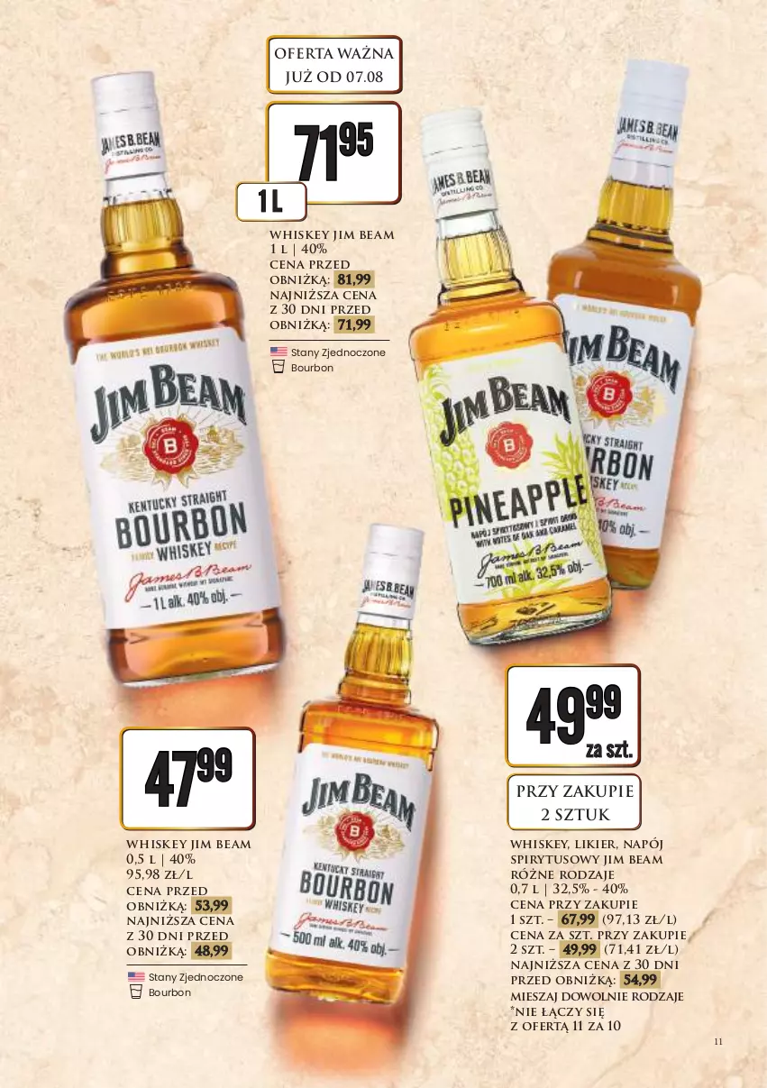 Gazetka promocyjna Dino - Katalog alkoholowyㅤ - ważna 10.08 do 14.08.2026 - strona 11 - produkty: Bourbon, Jim Beam, Likier, Napój, Whiskey