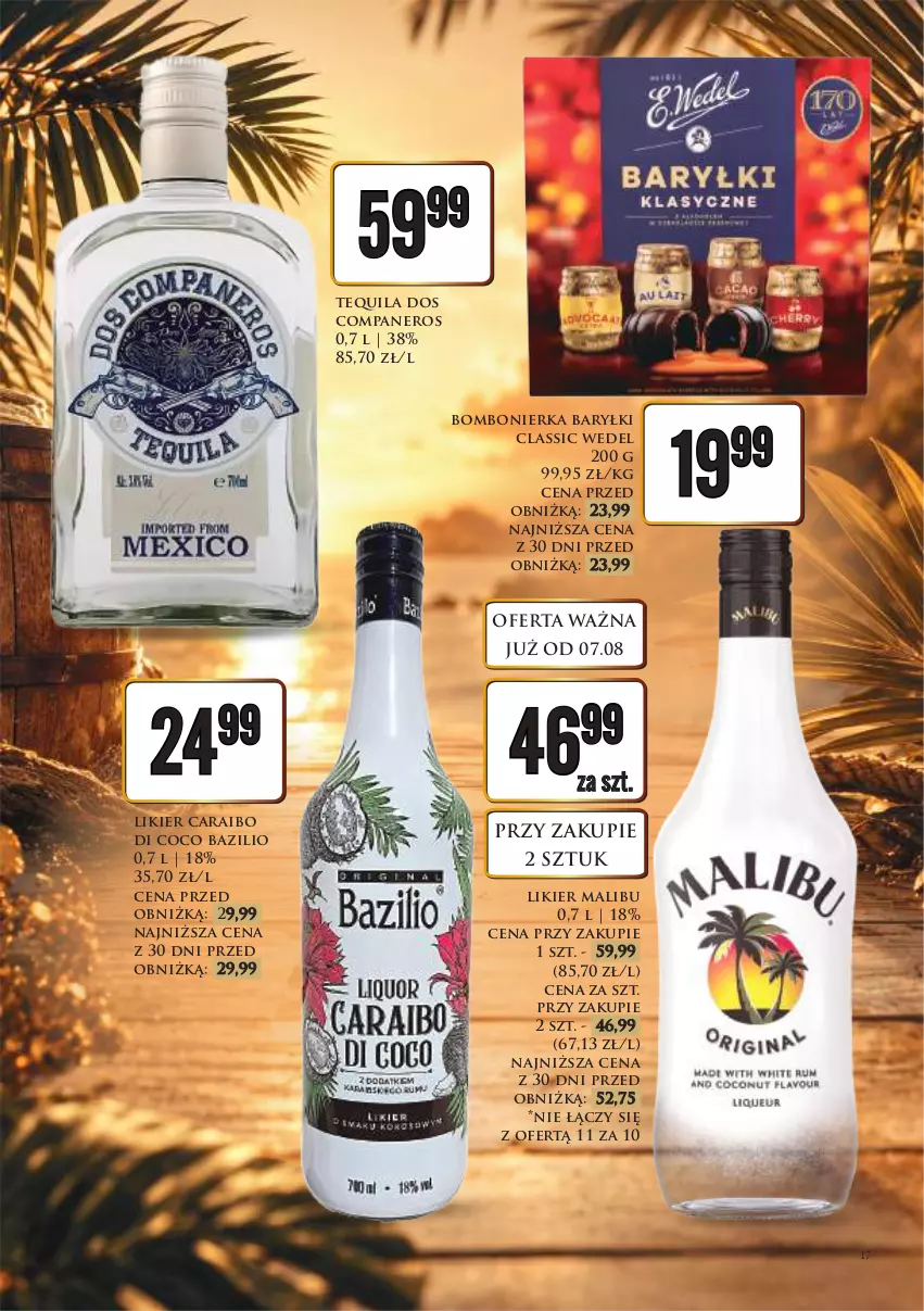 Gazetka promocyjna Dino - Katalog alkoholowyㅤ - ważna 10.08 do 14.08.2026 - strona 17 - produkty: Baryłki, Likier, Malibu, Tequila