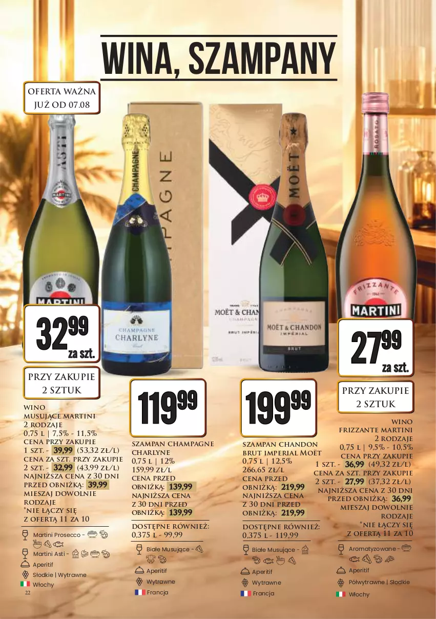 Gazetka promocyjna Dino - Katalog alkoholowyㅤ - ważna 10.08 do 14.08.2026 - strona 22 - produkty: Martini, Mus, Prosecco, Wino, Wino musujące