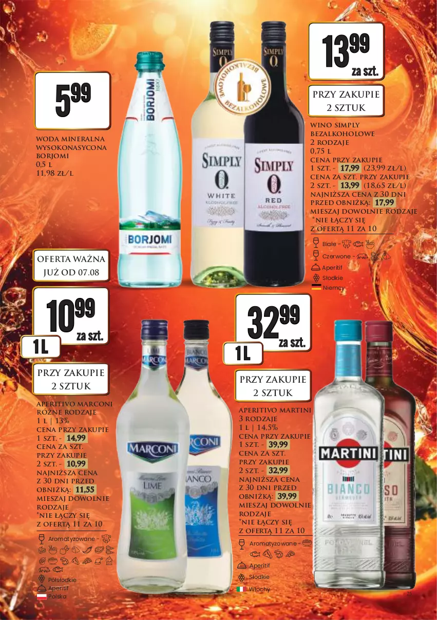 Gazetka promocyjna Dino - Katalog alkoholowyㅤ - ważna 10.08 do 14.08.2026 - strona 25 - produkty: Martini, Sok, Wino, Woda, Woda mineralna