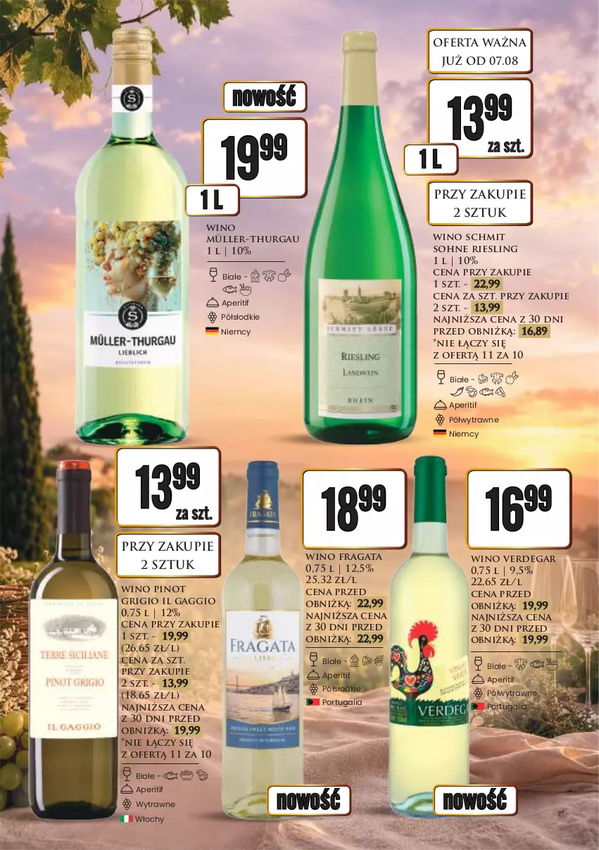 Gazetka promocyjna Dino - Katalog alkoholowyㅤ - ważna 10.08 do 14.08.2026 - strona 27 - produkty: Dega, Müller, Pinot Grigio, Por, Wino