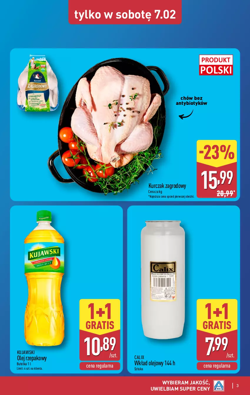Gazetka promocyjna Aldi - Oferta weekendowa - ważna 05.02 do 07.02.2026 - strona 3 - produkty: Gra, Kujawski, Kurczak, Olej, Olej rzepakowy, Wkład olejowy