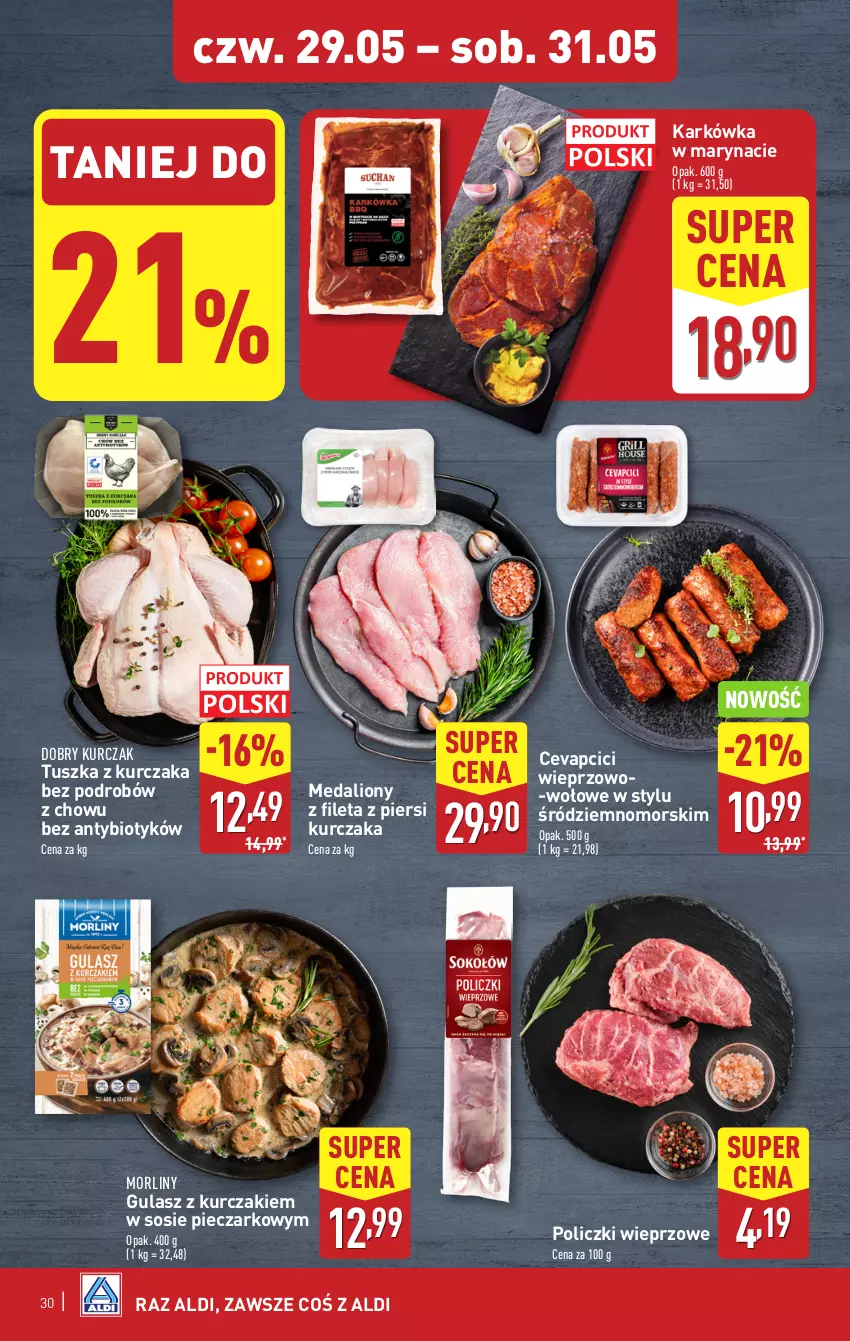 Gazetka promocyjna Aldi - Pełna oferta - ważna 26.05 do 31.05.2025 - strona 30 - produkty: Kurczak, Lion, Morliny, Piec, Sos, Tusz