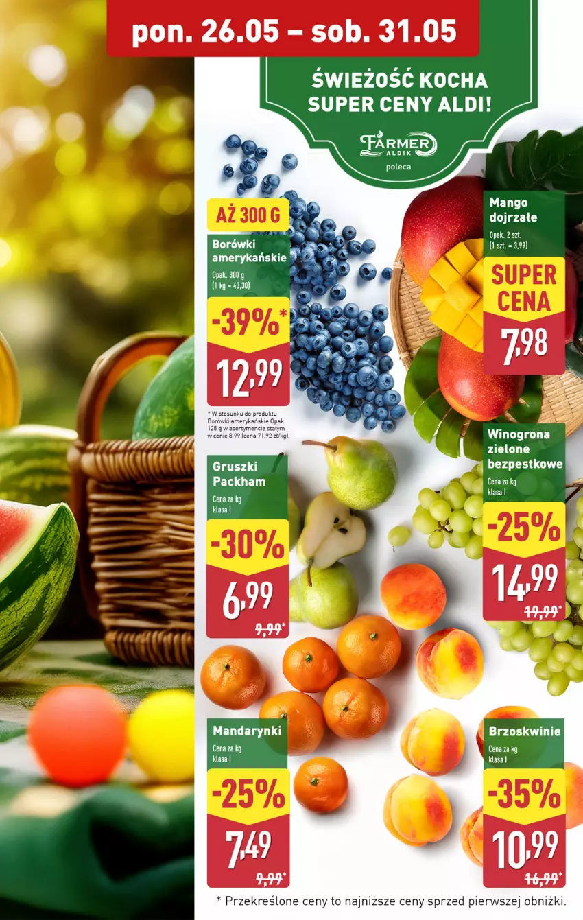 Gazetka promocyjna Aldi - Pełna oferta - ważna 26.05 do 31.05.2025 - strona 5 - produkty: Fa, Gruszki, Koc, Mandarynki, Mango
