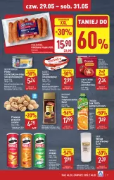 Gazetka promocyjna Aldi - Pełna oferta - Gazetka - ważna od 31.05 do 31.05.2025 - strona 31 - produkty: Pistacje, Kawa rozpuszczalna, Sok, Ser, Gra, Chipsy, Kawa, Golden Seafood, Serek, Tymbark, Tuńczyk, Pringles, Olej, Kiełbasa, Kiełbasa śląska