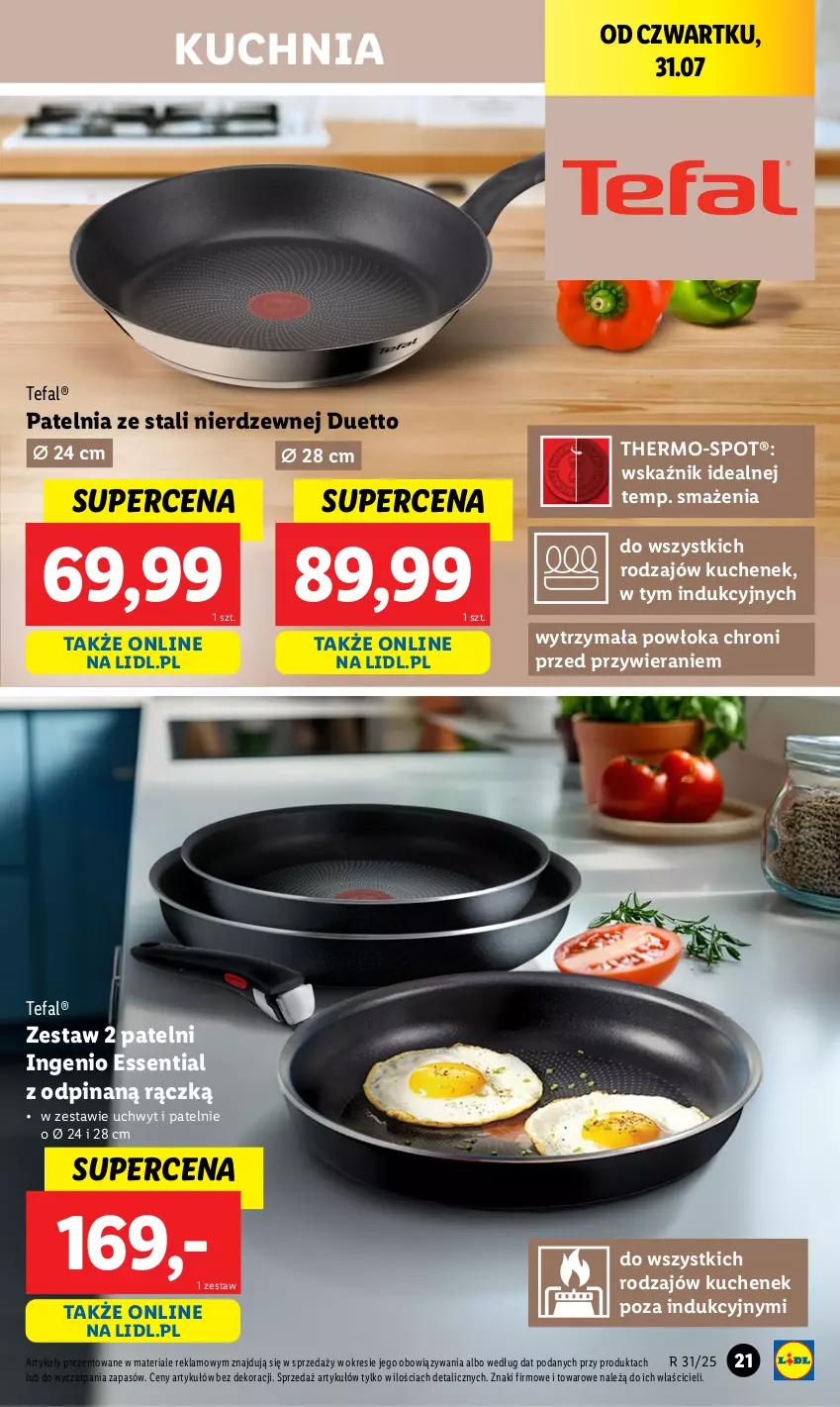 Gazetka promocyjna Lidl - GAZETKA - ważna 28.07 do 02.08.2025 - strona 21 - produkty: Fa, Kuchnia, Patelnia, Tefal