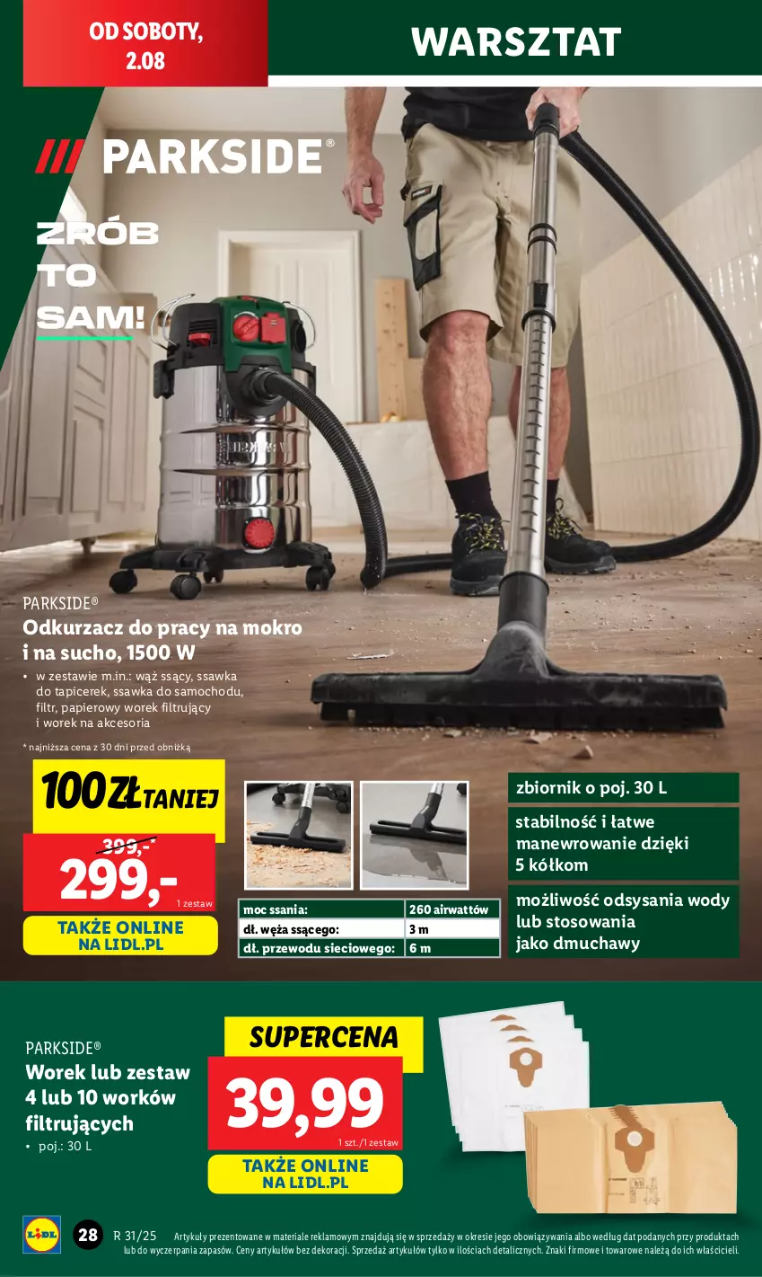 Gazetka promocyjna Lidl - GAZETKA - ważna 28.07 do 02.08.2025 - strona 32 - produkty: Anew, Odkurzacz, Papier, Parkside
