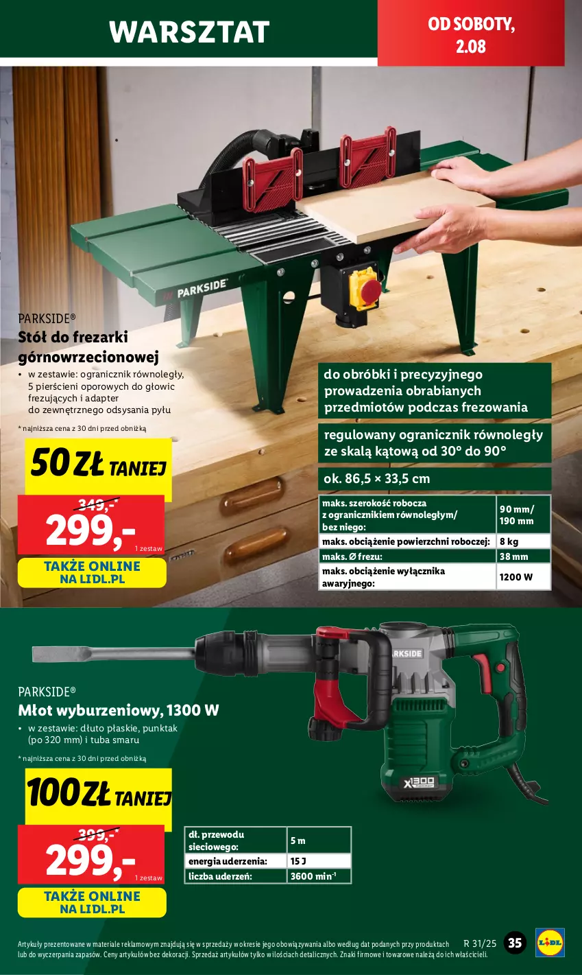 Gazetka promocyjna Lidl - GAZETKA - ważna 28.07 do 02.08.2025 - strona 39 - produkty: Gra, Młot, Parkside, Por, Stół