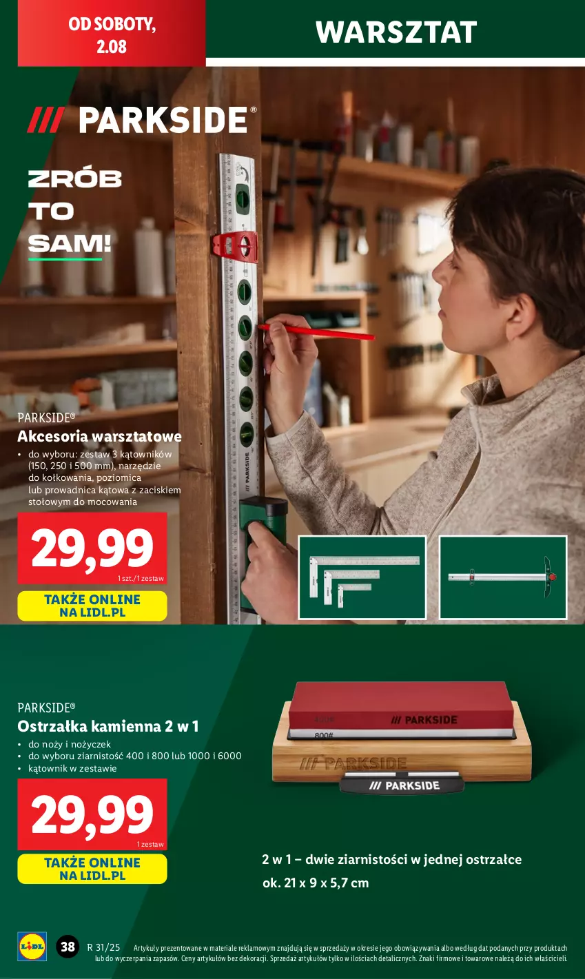 Gazetka promocyjna Lidl - GAZETKA - ważna 28.07 do 02.08.2025 - strona 42 - produkty: Noż, Parkside, Poziomica
