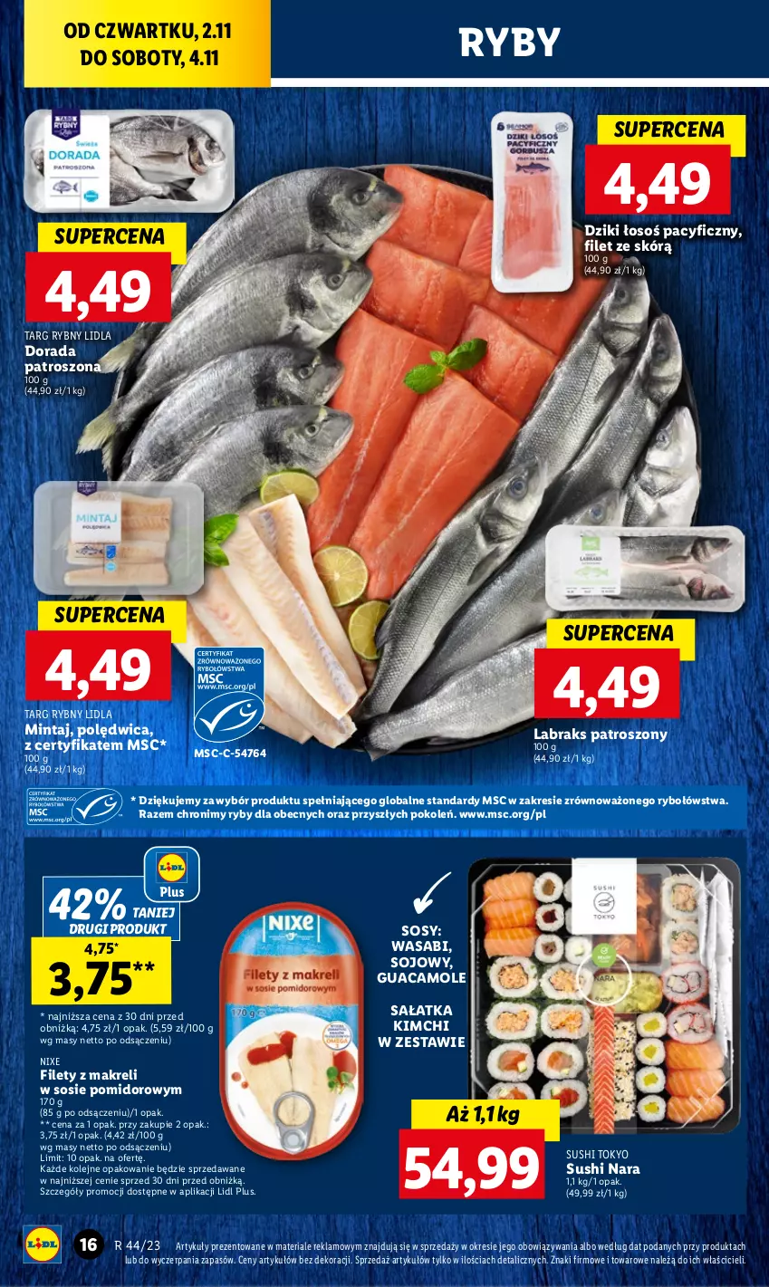 Gazetka promocyjna Lidl - GAZETKA - ważna 02.11 do 04.11.2023 - strona 28 - produkty: Amol, Mintaj, Olej, Polędwica, Sałat, Sałatka, Sos, Sushi, Wasa