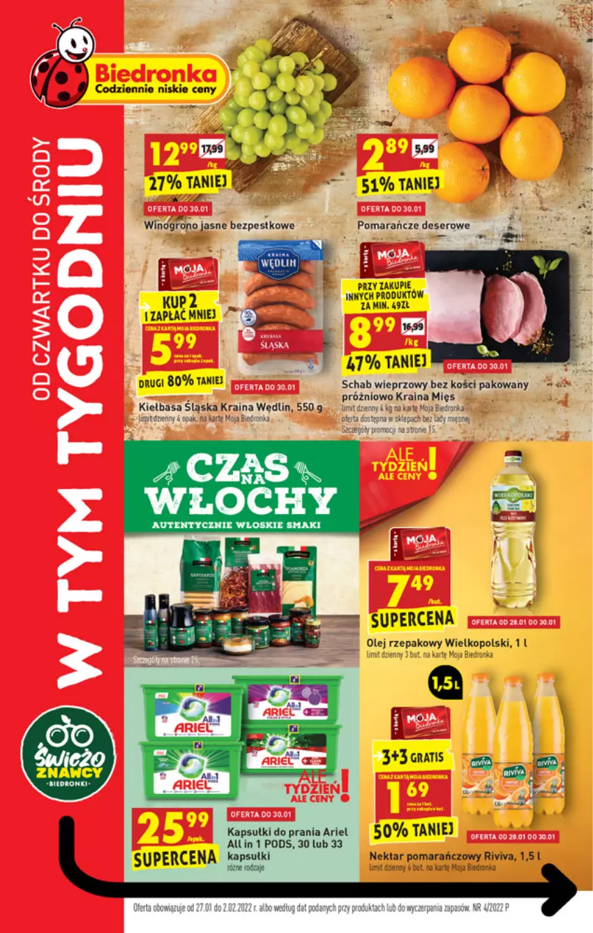 Gazetka promocyjna Biedronka - W tym tygodniu - ważna 27.01 do 02.02.2022 - strona 1 - produkty: Ariel, Fa, Gra, Kapsułki do prania, Nektar, Schab wieprzowy