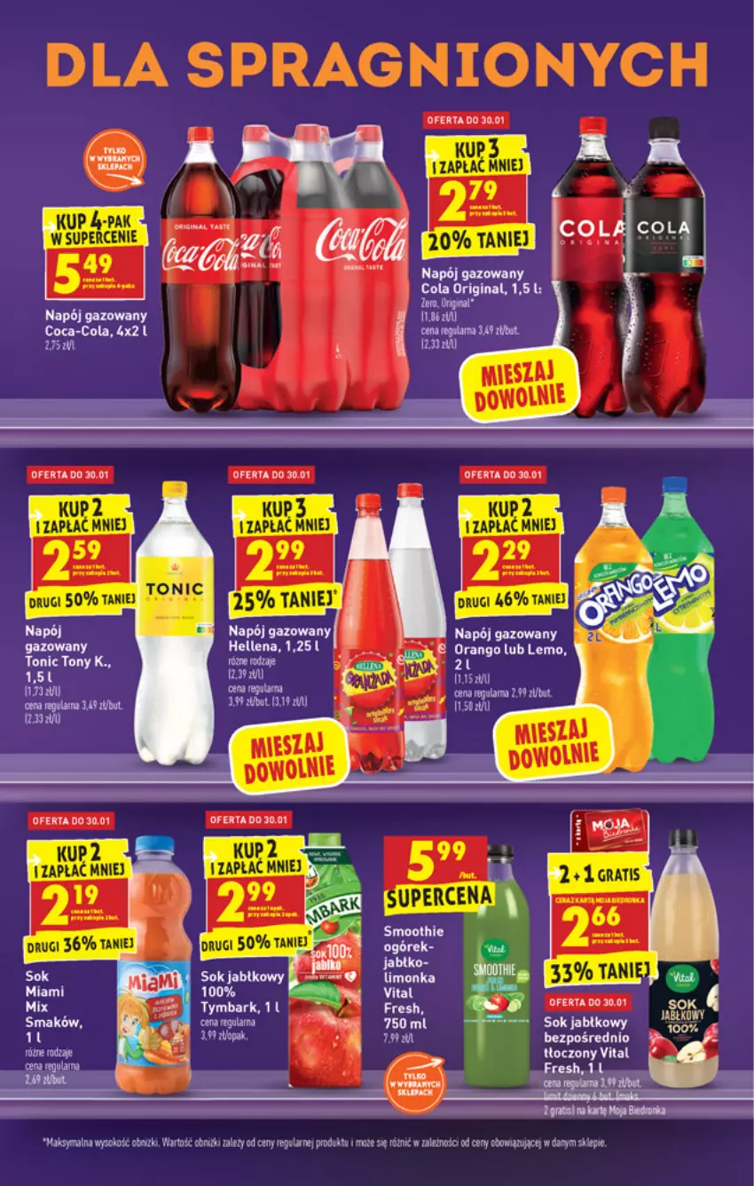 Gazetka promocyjna Biedronka - W tym tygodniu - ważna 27.01 do 02.02.2022 - strona 53 - produkty: Coca-Cola, Gin, Hellena, Limonka, Napój, Napój gazowany, Sok, Sok jabłkowy