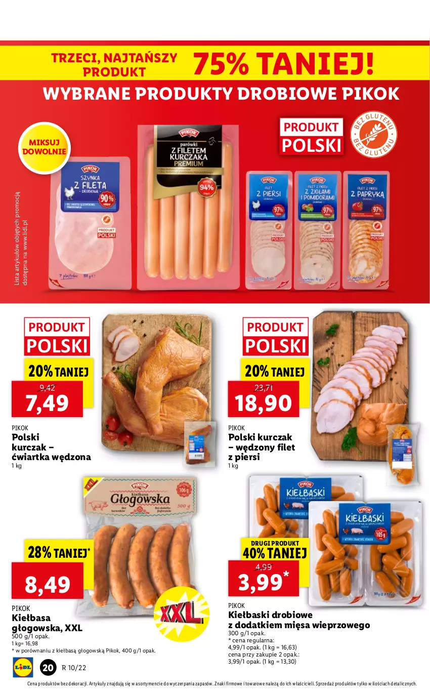 Gazetka promocyjna Lidl - GAZETKA - ważna 10.03 do 13.03.2022 - strona 20 - produkty: Kiełbasa, Kiełbasa głogowska, Kurczak, PIKOK, Por