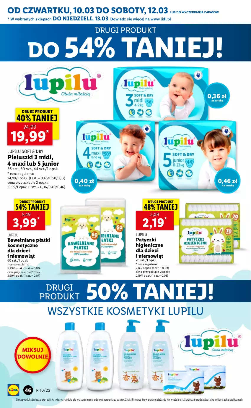 Gazetka promocyjna Lidl - GAZETKA - ważna 10.03 do 13.03.2022 - strona 46 - produkty: Dzieci, Płatki kosmetyczne