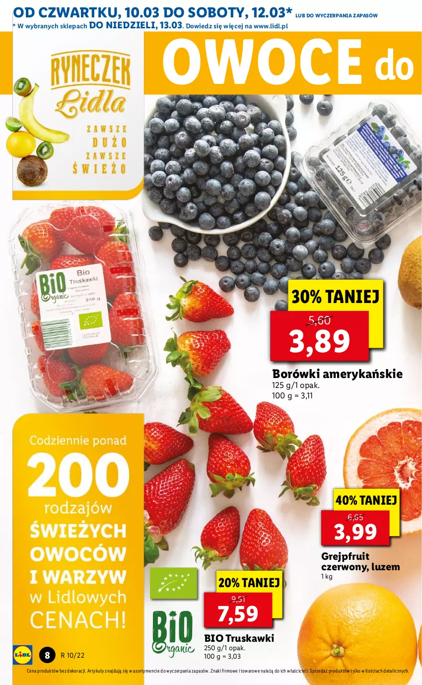 Gazetka promocyjna Lidl - GAZETKA - ważna 10.03 do 13.03.2022 - strona 8 - produkty: Owoce, Truskawki