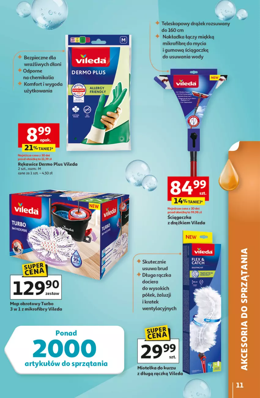 Gazetka promocyjna Auchan - Strefa Porządki Hipermarket - ważna 19.03 do 25.03.2026 - strona 11 - produkty: Mop, Piec, Por, Rękawice, Sok, Teleskop, Vileda