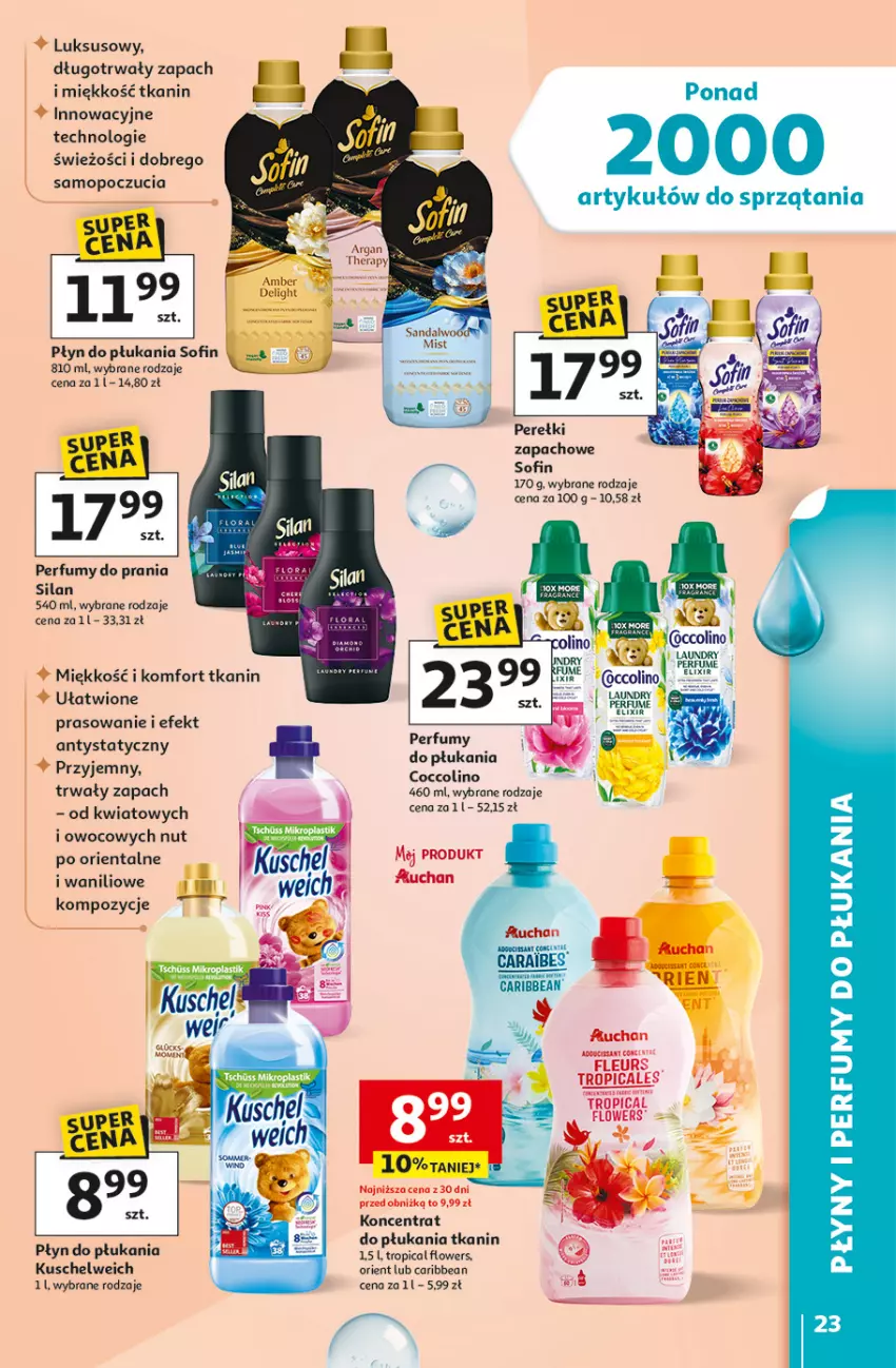 Gazetka promocyjna Auchan - Strefa Porządki Hipermarket - ważna 19.03 do 25.03.2026 - strona 23 - produkty: Coccolino, Mop, Perfum, Płyn do płukania, Silan, Tropical