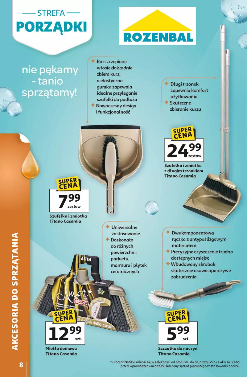 Gazetka promocyjna Auchan - Strefa Porządki Hipermarket - ważna 19.03 do 25.03.2026 - strona 8 - produkty: Miotła, Por, Szczotka, Szufelka