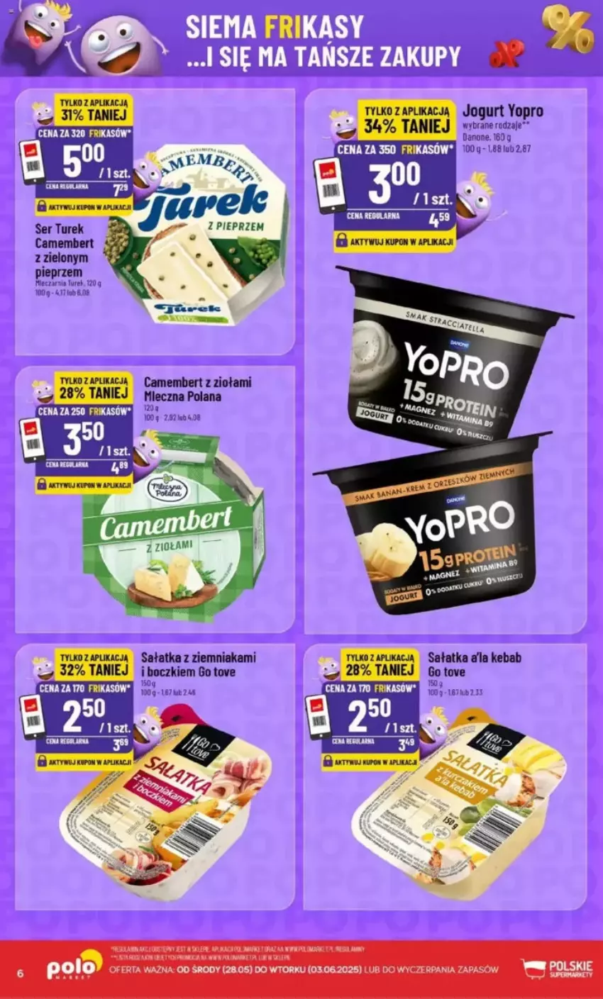 Gazetka promocyjna PoloMarket - ważna 28.05 do 03.06.2025 - strona 41 - produkty: Camembert, Danone, Jogurt, Kebab, LANA, Sałat, Sałatka, Ser