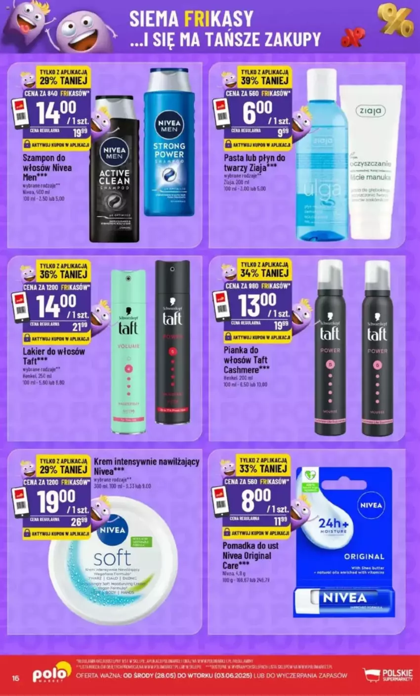 Gazetka promocyjna PoloMarket - ważna 28.05 do 03.06.2025 - strona 8 - produkty: Gin, Lakier, Lakier do włosów, LG, Nivea, Szampon, Taft, Ziaja