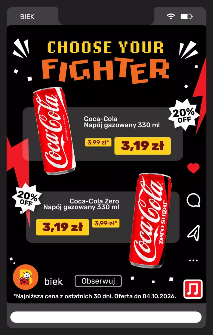 Gazetka promocyjna Biedronka - BIEK - ważna 02.10 do 09.10.2026 - strona 17 - produkty: Coca-Cola, Napój, Napój gazowany