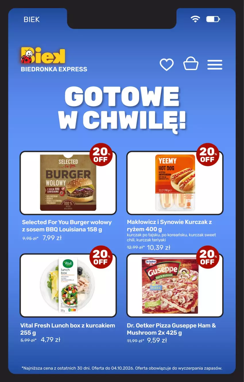 Gazetka promocyjna Biedronka - BIEK - ważna 02.10 do 09.10.2026 - strona 30 - produkty: Burger, Dr. Oetker, Kurczak, Lunch box, Mus, Pizza, Ryż, Sos