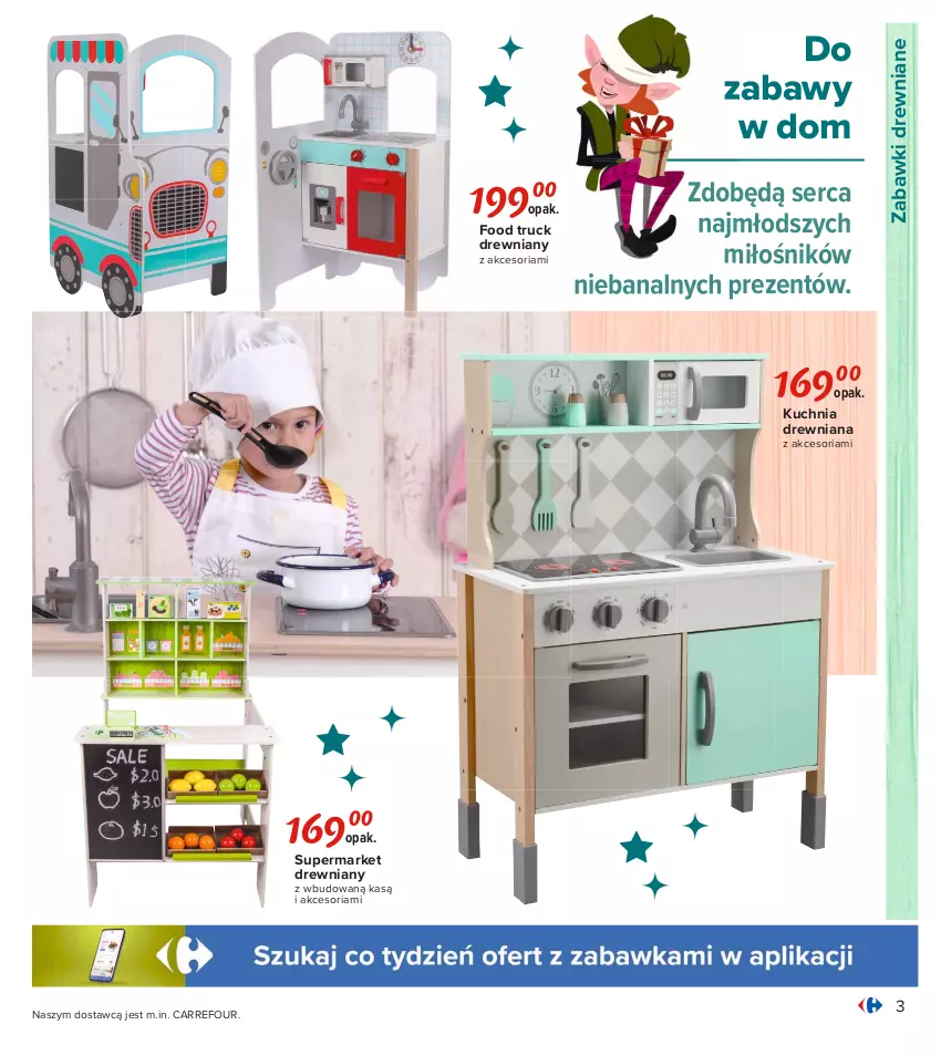 Gazetka promocyjna Carrefour - Gazetka Carrefour Zabawki - ważna 02.11 do 28.11.2021 - strona 3 - produkty: Food truck, Kuchnia, Ser, Zabawki drewniane