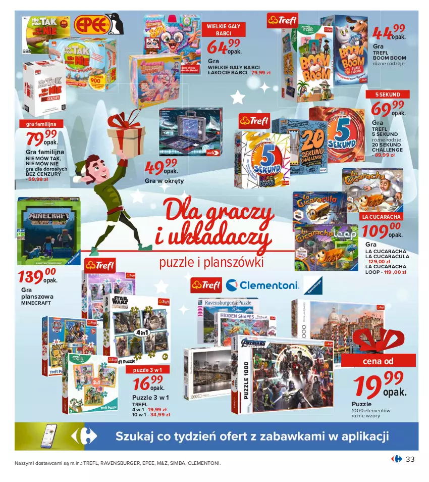 Gazetka promocyjna Carrefour - Gazetka Carrefour Zabawki - ważna 02.11 do 28.11.2021 - strona 33 - produkty: 5 Sekund, Burger, EPEE, Fa, Gra, Gra familijna, Koc, La Cucaracula, Minecraft, Puzzle, Ravensburger