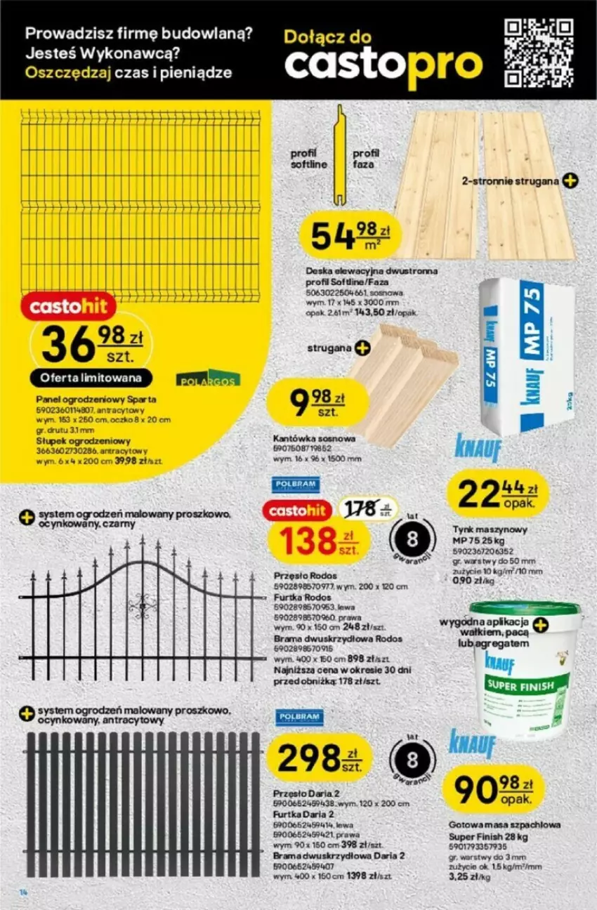 Gazetka promocyjna Castorama - ważna 09.10 do 22.10.2024 - strona 6 - produkty: Cynk, Fa, Finish, Por, Rama, Słupek, Sos, Top, Tynk maszynowy