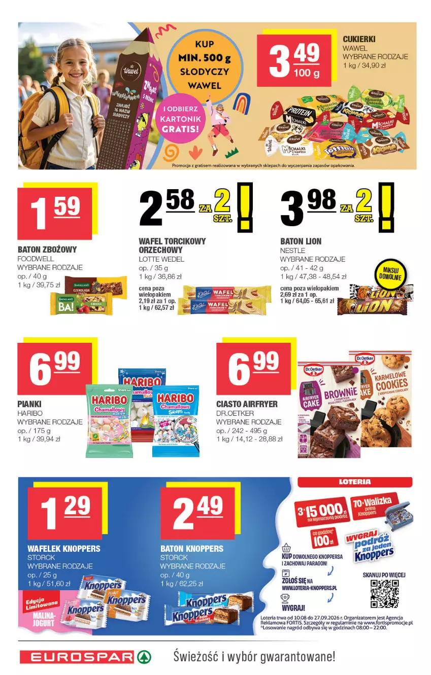 Gazetka promocyjna Spar - EuroSpar - ważna 26.08 do 06.09.2026 - strona 10 - produkty: Baton, Cukier, Cukierki, Haribo, Knoppers, Lion, Wawel