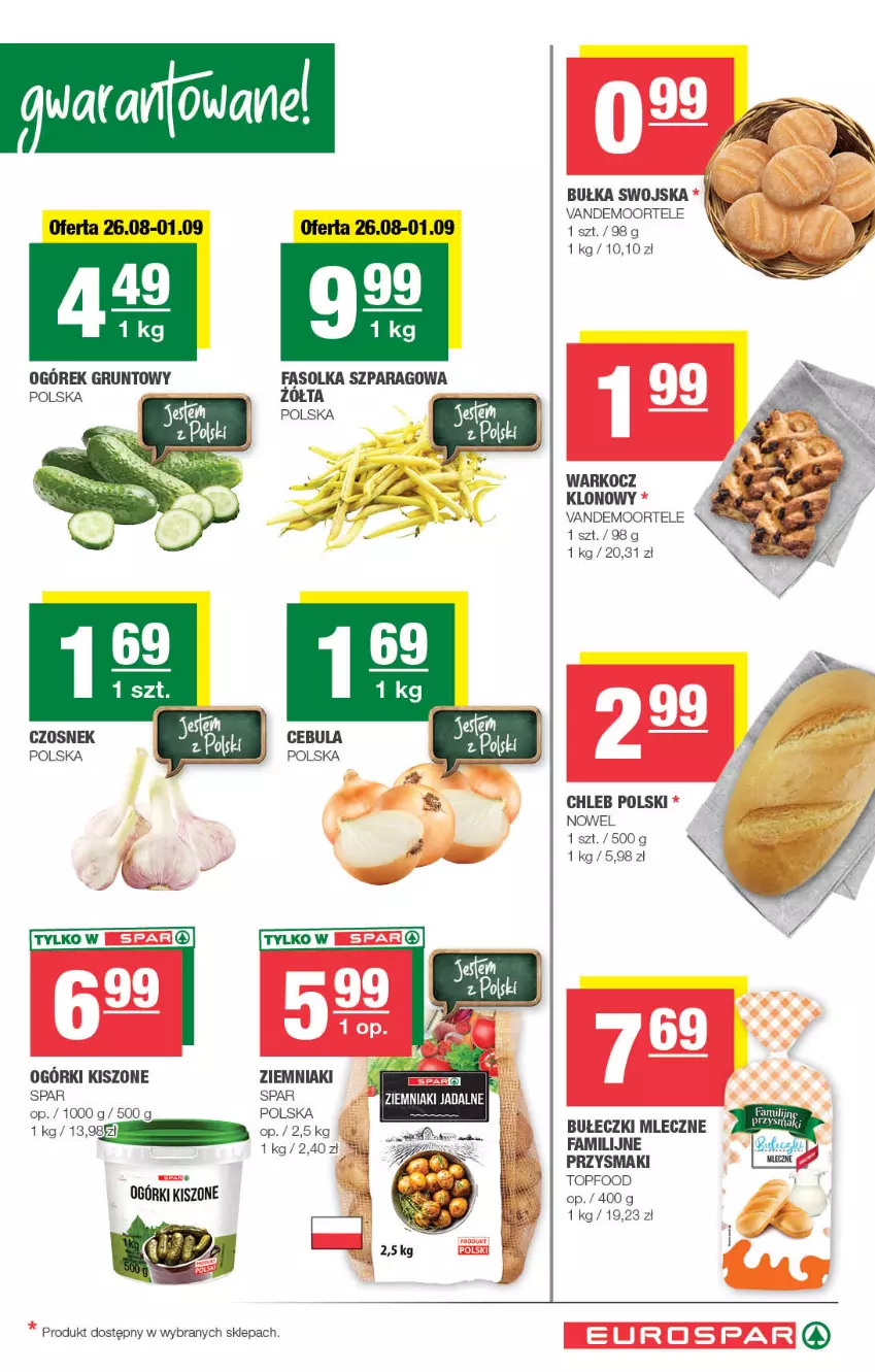 Gazetka promocyjna Spar - EuroSpar - ważna 26.08 do 06.09.2026 - strona 3 - produkty: Bułeczki, Bułeczki mleczne, Bułka, Chleb, Czosnek, Fa, Koc, Przysmaki, Top, Ziemniaki