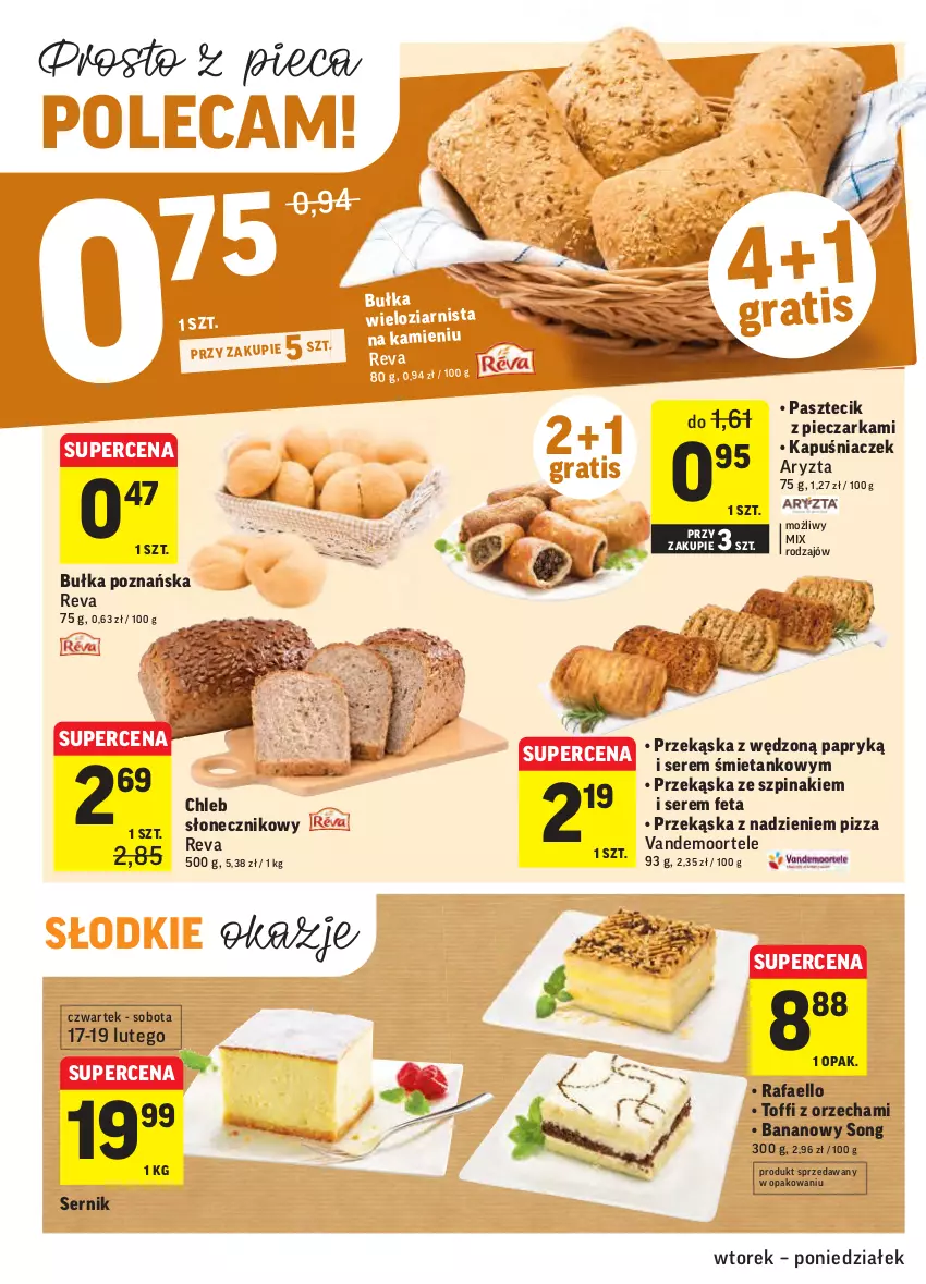 Gazetka promocyjna Intermarche - Gazetka promocyjna - ważna 15.02 do 21.02.2022 - strona 22 - produkty: Bułka, Bułka wieloziarnista, Chleb, Fa, Feta, Gra, Kapuśniaczek, Pasztecik z pieczarkami, Piec, Pieczarka, Pizza, Ser, Szpinak