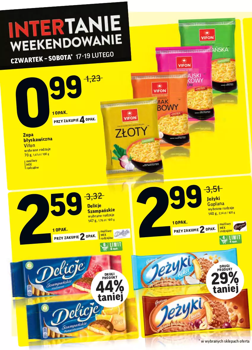 Gazetka promocyjna Intermarche - Gazetka promocyjna - ważna 15.02 do 21.02.2022 - strona 36 - produkty: Delicje, Goplana, Jeżyki, LANA, Zupa