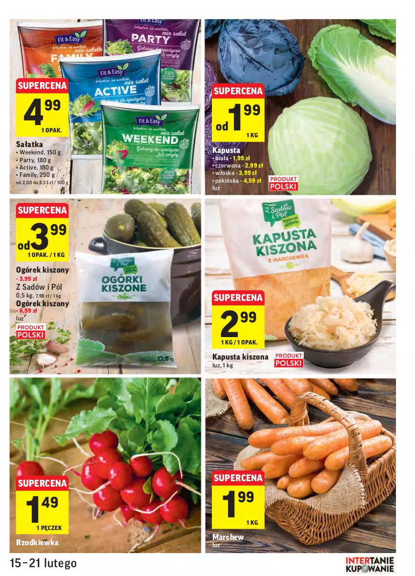 Gazetka promocyjna Intermarche - Gazetka promocyjna - ważna 15.02 do 21.02.2022 - strona 9 - produkty: Fa, Ogórek, Rzodkiewka, Sałat, Sałatka