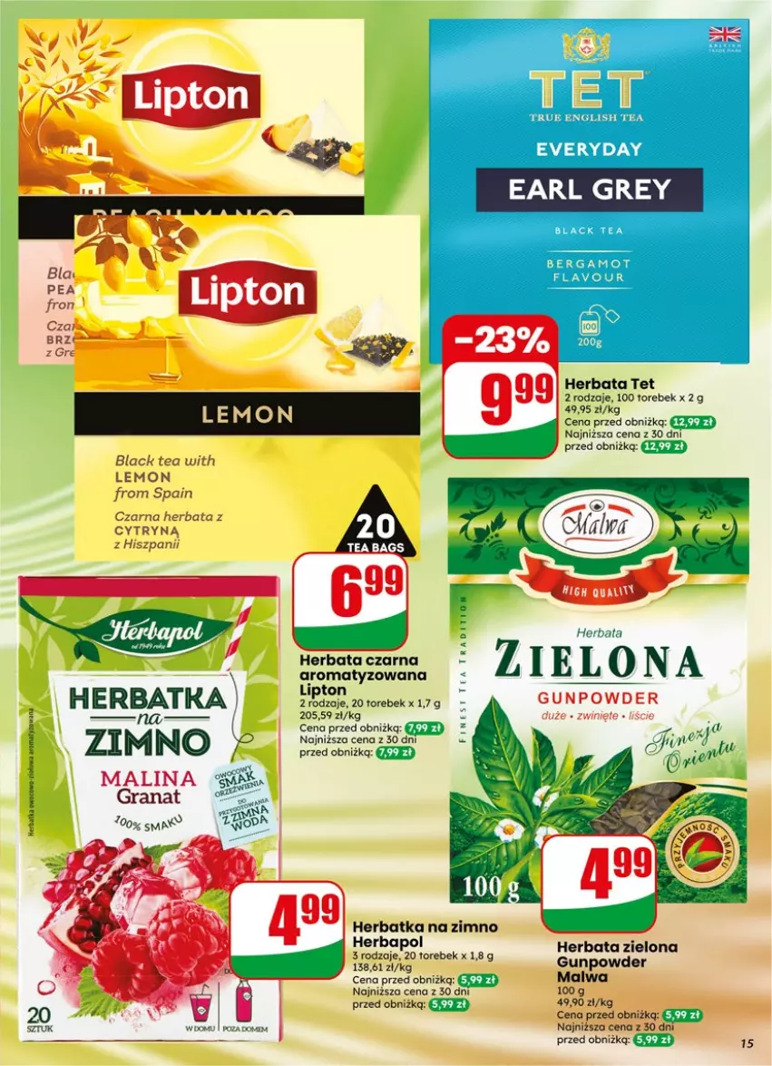 Gazetka promocyjna Dino - Gazetka 19 / 2026 - ważna 06.05 do 12.05.2026 - strona 15 - produkty: Earl Grey, Gra, Granat, Herbapol, Herbata, Herbata czarna, Lack, Woda