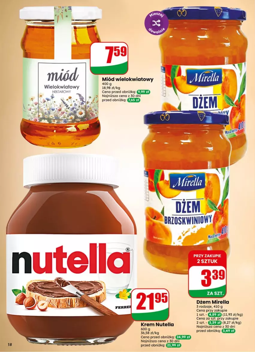 Gazetka promocyjna Dino - Gazetka 19 / 2026 - ważna 06.05 do 12.05.2026 - strona 18 - produkty: Dżem, Miód, Nektar, Nutella