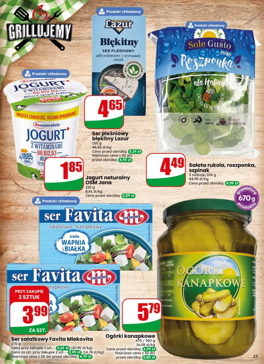 Gazetka promocyjna Dino - Gazetka 19 / 2026 - ważna 06.05 do 12.05.2026 - strona 23 - produkty: Fa, Favita, Roszponka, Rukola, Sałat, SEKO, Ser, Ser pleśniowy, Szpinak