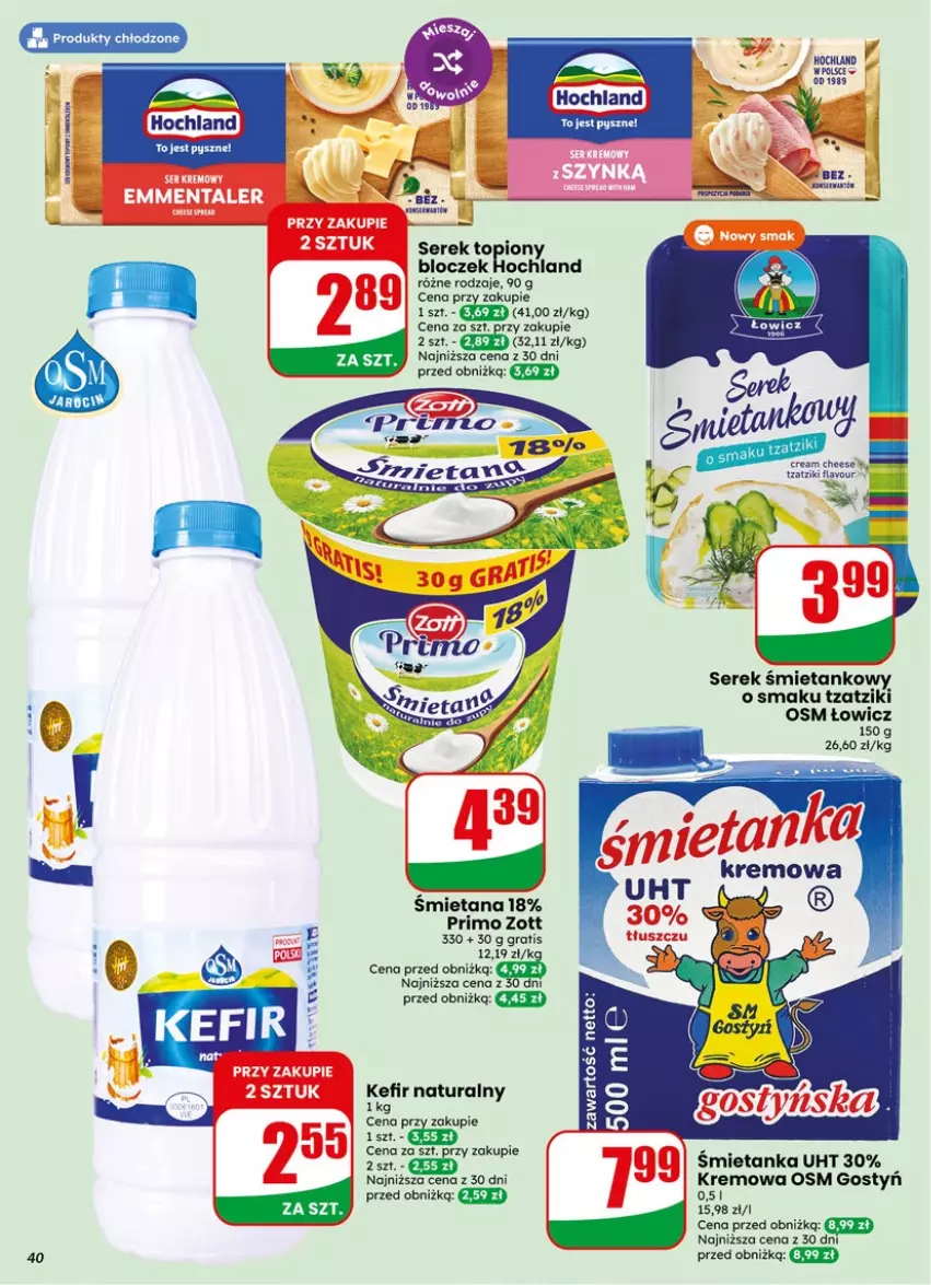 Gazetka promocyjna Dino - Gazetka 19 / 2026 - ważna 06.05 do 12.05.2026 - strona 40 - produkty: Gra, Hochland, Kefir, Kefir naturalny, Ser, Serek, Top, Zott