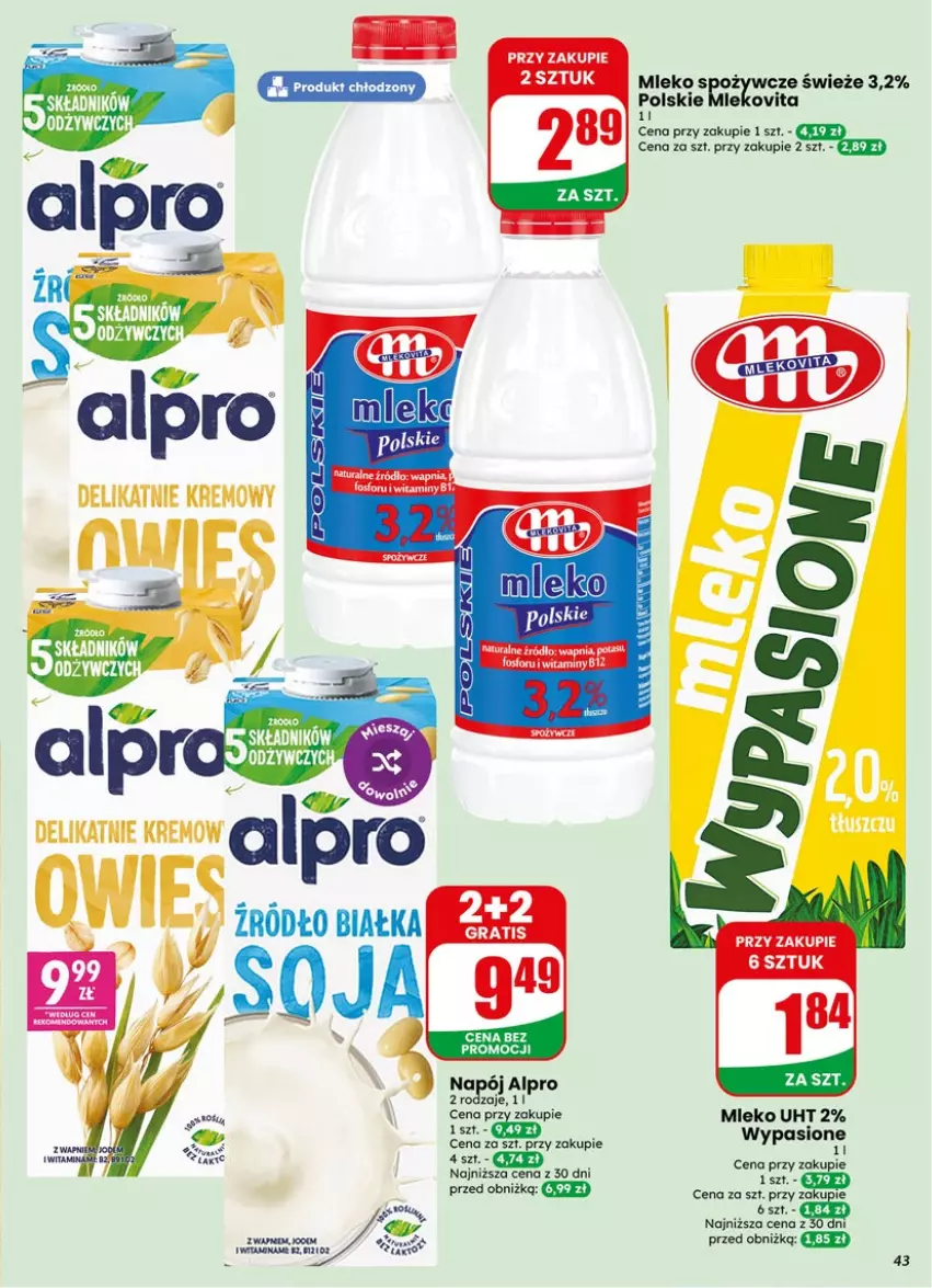 Gazetka promocyjna Dino - Gazetka 19 / 2026 - ważna 06.05 do 12.05.2026 - strona 43 - produkty: Alpro, Gra, Mleko, Napój, Por