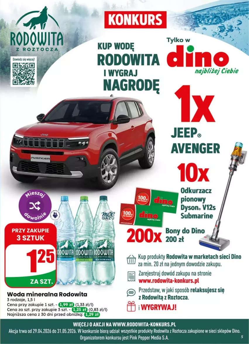 Gazetka promocyjna Dino - Gazetka 19 / 2026 - ważna 06.05 do 12.05.2026 - strona 5 - produkty: Gra, JBL, Odkurzacz, Woda, Woda mineralna