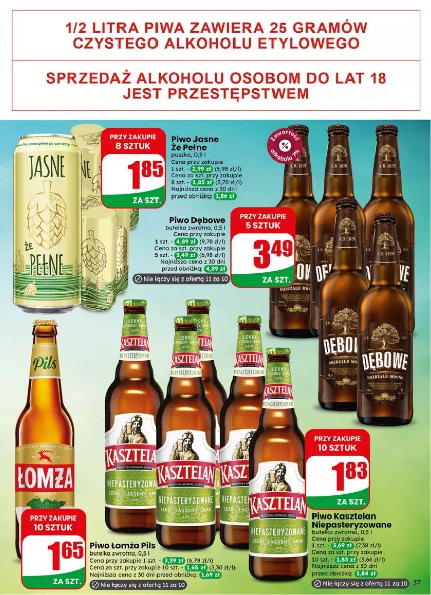 Gazetka promocyjna Dino - Gazetka 19 / 2026 - ważna 06.05 do 12.05.2026 - strona 57 - produkty: Fa, Gra, Kasztelan, Piwa, Piwo, Piwo jasne