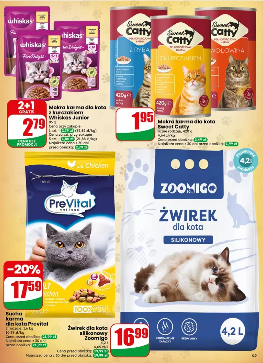 Gazetka promocyjna Dino - Gazetka 19 / 2026 - ważna 06.05 do 12.05.2026 - strona 65 - produkty: Kurczak, Mokra karma, Sucha karma, Whiskas