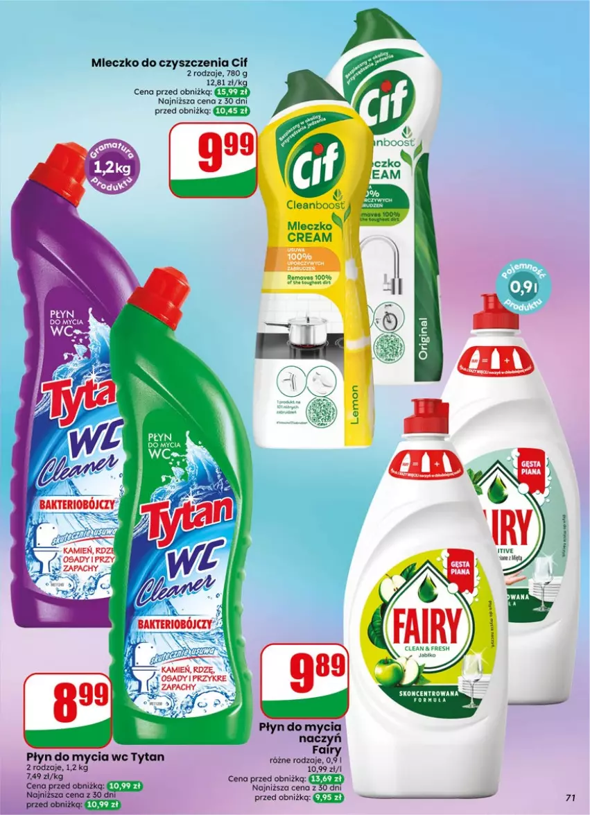 Gazetka promocyjna Dino - Gazetka 19 / 2026 - ważna 06.05 do 12.05.2026 - strona 71 - produkty: Cif, Fa, Mleczko, Płyn do mycia, Tytan