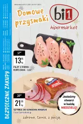 Gazetka promocyjna Bi1 - Domowe przysmaki - Gazetka - ważna od 16.11 do 16.11.2021 - strona 1 - produkty: Piec, Kurczak, Krakus, Gra, Filet z piersi kurczaka, Szynka