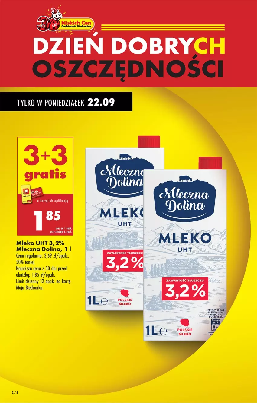 Gazetka promocyjna Biedronka - Od Poniedziałku - ważna 22.09 do 27.09.2025 - strona 2 - produkty: Mleko