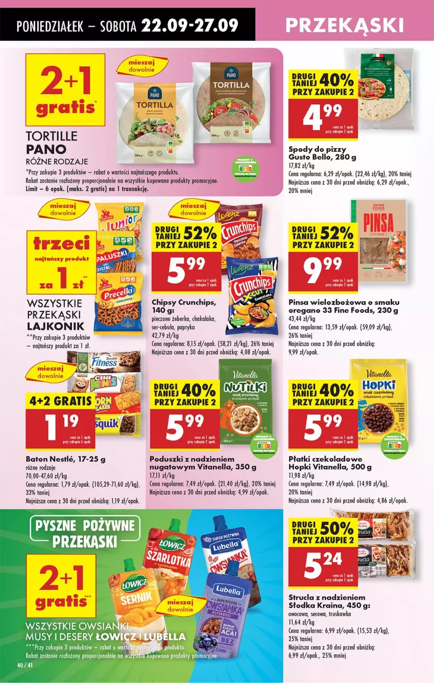 Gazetka promocyjna Biedronka - Od Poniedziałku - ważna 22.09 do 27.09.2025 - strona 44 - produkty: Baton, Cebula, Chipsy, Crunchips, Gra, Hoop, Lajkonik, Papryka, Piec, Por, Ser, Strucla, Tortilla, Tran