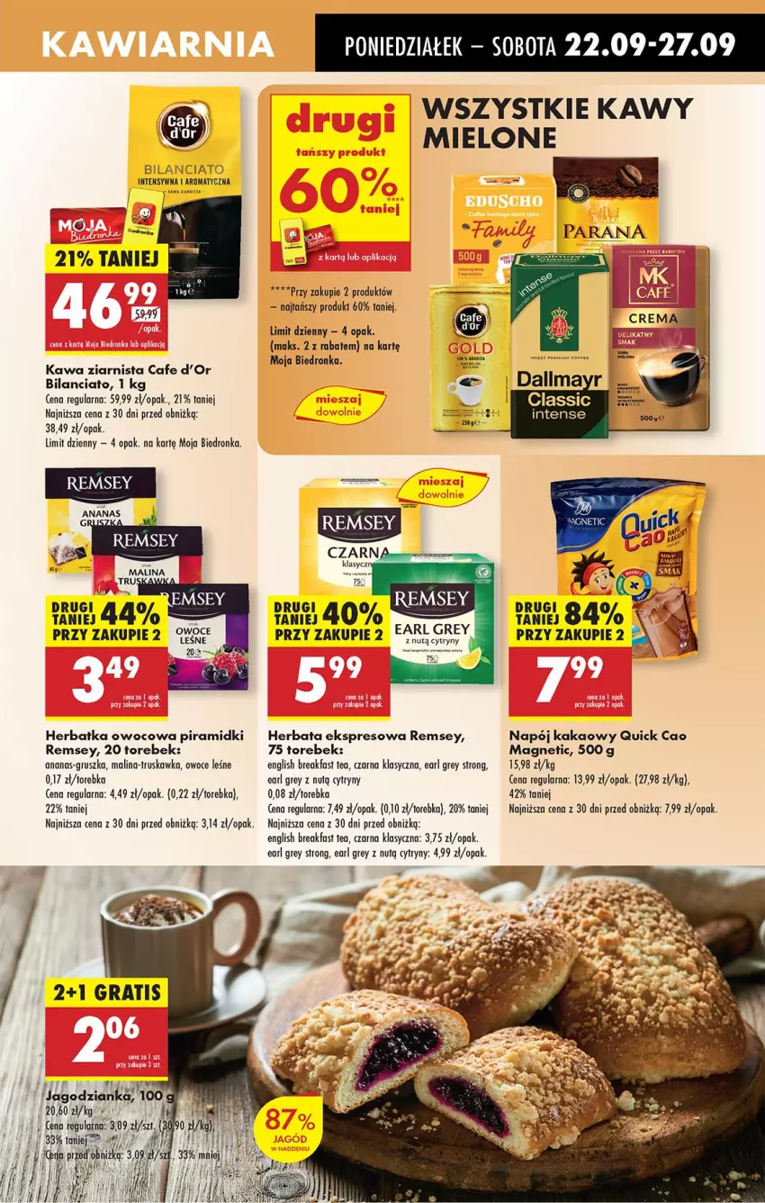 Gazetka promocyjna Biedronka - Od Poniedziałku - ważna 22.09 do 27.09.2025 - strona 45 - produkty: Ananas, Cytryny, Earl Grey, Fa, Herbata, Kakao, Kawa, Kawa ziarnista, Mus, Napój, Owoce, Torebka