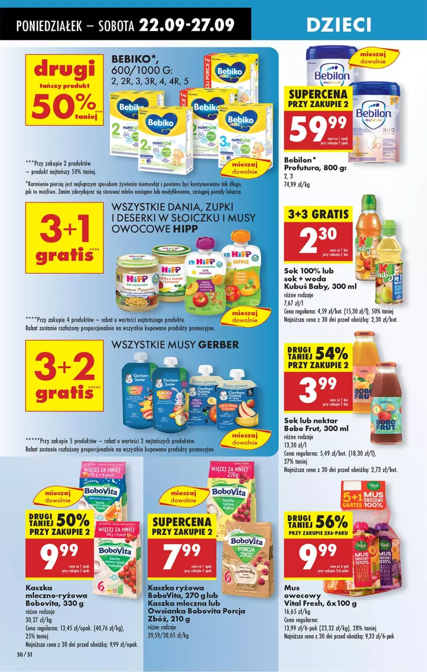 Gazetka promocyjna Biedronka - Od Poniedziałku - ważna 22.09 do 27.09.2025 - strona 54 - produkty: BEBILON, BoboVita, Dzieci, Gra, Karmi, Leon, Nektar, Por, Ryż, Sok, Woda