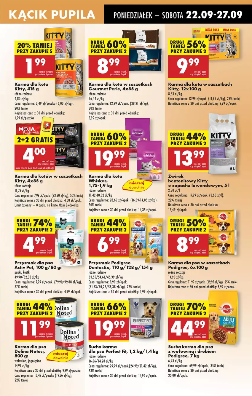 Gazetka promocyjna Biedronka - Od Poniedziałku - ważna 22.09 do 27.09.2025 - strona 59 - produkty: Gra, Pedigree, Przysmak dla psa, Sucha karma, Whiskas, Wołowina